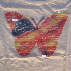 Remera manga corta blanca con "Mariposa" de lentejuelas Guess - 12-14A en internet