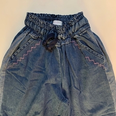 Pantalón de jean finito ancho con cintura elástica y detalles bordados Rapsodia - 12A - comprar online
