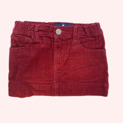 Pollera de corderoy roja con cintura ajustable BabyCottons - 6A