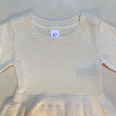 Vestido manga larga de hilo de algodon blanco Gap *NUEVO* - 18-24M - comprar online