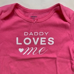 Remera manga larga de algodón rosa "Daddy Loves Me" Carter's - 24M en internet