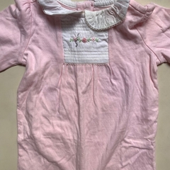 Body manga larga de algodón rosa con cuello redondo Janie & Jack - 3-6M - comprar online