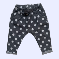 Pantalón de algodón gris a lunares con cintura elástica Zara - 12-18M