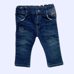Pantalón de jean con cintura ajustable y detalles bordados Mimo - 9-12M