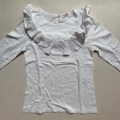 Remera manga larga con volados blanca Zara - 11-12A - comprar online