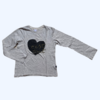 Remera manga larga de algodón gris "Corazón" Cheeky - 12A