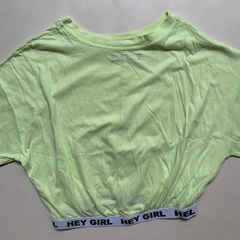 Remera manga corta de algodón verde fluo con elástico Como Quieres - 13A en internet