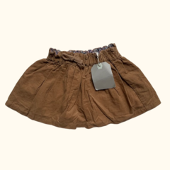 Pollera de corderoy marrón con cintura elástica Zara *NUEVO* - 9-12M
