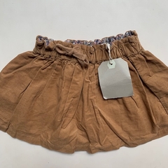 Pollera de corderoy marrón con cintura elástica Zara *NUEVO* - 9-12M - comprar online