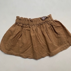 Pollera de corderoy marrón con cintura elástica Zara *NUEVO* - 9-12M en internet
