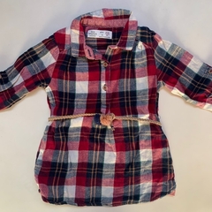 Vestido camisero manga larga cuadrillé Zara - 9-12M - comprar online