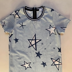 Vestido manga corta gris "Estrellas" Kosiuko *NUEVO* - 12A - comprar online