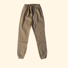 Pantalón de gabardina elastizada beige con cintura elástica Le Utthe - 12A