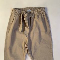 Pantalón de gabardina elastizada beige con cintura elástica Le Utthe - 12A - comprar online