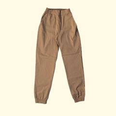 Pantalón marrón de bengalina con cintura elástica - 13-14A