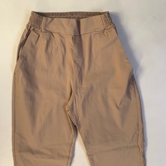 Pantalón marrón de bengalina con cintura elástica - 13-14A - comprar online