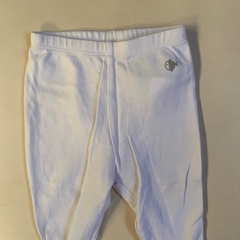 Pantalon de algodon blanco con piecitos y cintura elástica Obaibi - 3M - comprar online