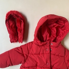 Campera de nylon con interior de polar y piel desmontable en la capucha Zara - 3-6M - Comunidad Vestireta