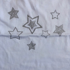 Remera manga corta de algodón blanca "Estrellas" Mimo - 9-12M en internet