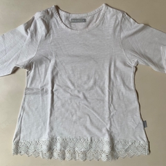 Remera manga larga blanca con brodery Mimo - 8A - comprar online