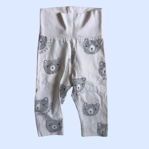 Pantalón de algodón blanco "Osos" H&M - 4-6M
