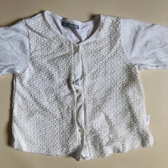 Saco manga larga de algodón blanco con brodery Mimo - XL - comprar online