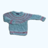 Sweater de pelo de mono celeste con guarda rosa Mimo - 4A