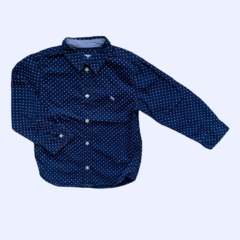 Camisa manga larga azul a lunares H M 3 4A