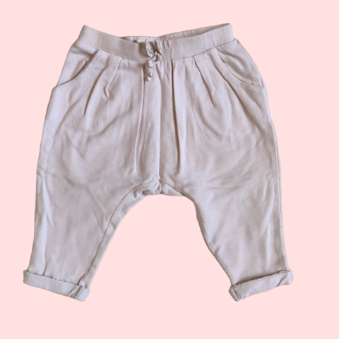 Pantalón de algodón rosa con puños Zara - 6-9M