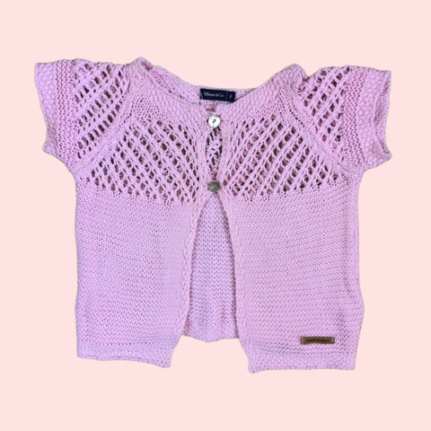 Saco de lana rosa manga corta Mimo- 2A