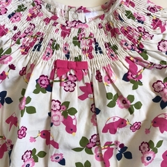 Vestido manga corta floreado con volados rosa y beige Gymboree - 0-3M en internet
