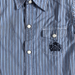 Camisa manga larga rayada celeste y blanca Mimo - 1A en internet