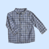 Camisa manga larga cuadrille blanca y celeste H&M - 9-12M