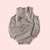 Body sin mangas de algodón rosa floreado Little Akiabara - 3M