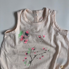 Body sin mangas de algodón rosa floreado Little Akiabara - 3M - comprar online