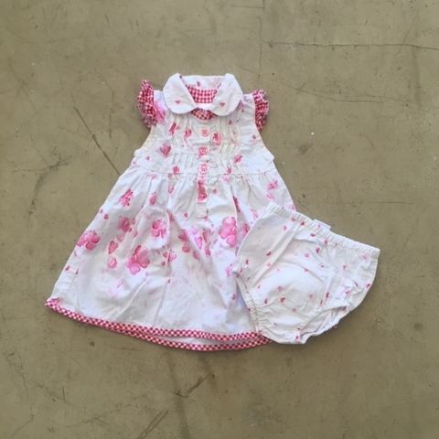 Vestido sin mangas con bombachudo blanco con flores G de B - RN