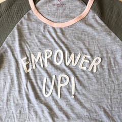 Remera manga larga de algodón gris y rosa " Empower Up !" Rapsodia *NUEVO* - 12A en internet