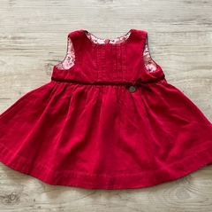 Vestido sin mangas de corderoy rojo con moño Akiabara - 3M - comprar online