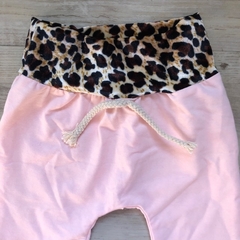 Pantalón de algodón rosa con cintura y puños animal print SM - 6M - comprar online