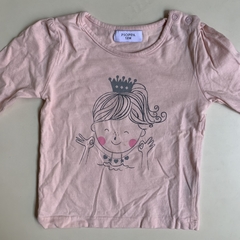 Remera manga larga de algodón rosa "Nena" Pioppa - 12M - comprar online