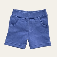 Short de algodón azul con cintura elastizada y bolsillos Owoko - 1