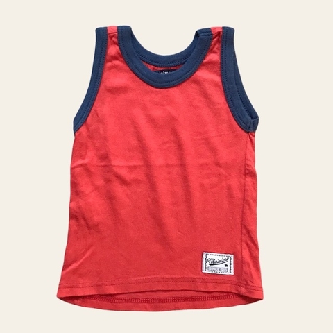 Musculosa de algodón roja con azul Mimo - 3M