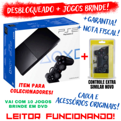 CONSOLE PS2 DESBLOQUEADO (2 CONTROLES)