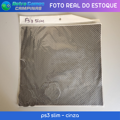 SKIN ADESIVA PARA PS3 SLIM ESTILO FIBRA DE CARBONO - Nintendo Playstation Mega Drive Atari? Retro Games Campinas!