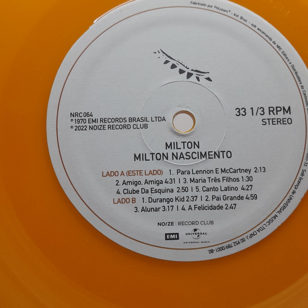 Lp Milton Nascimento 1970 - Made in Quebrada Discos