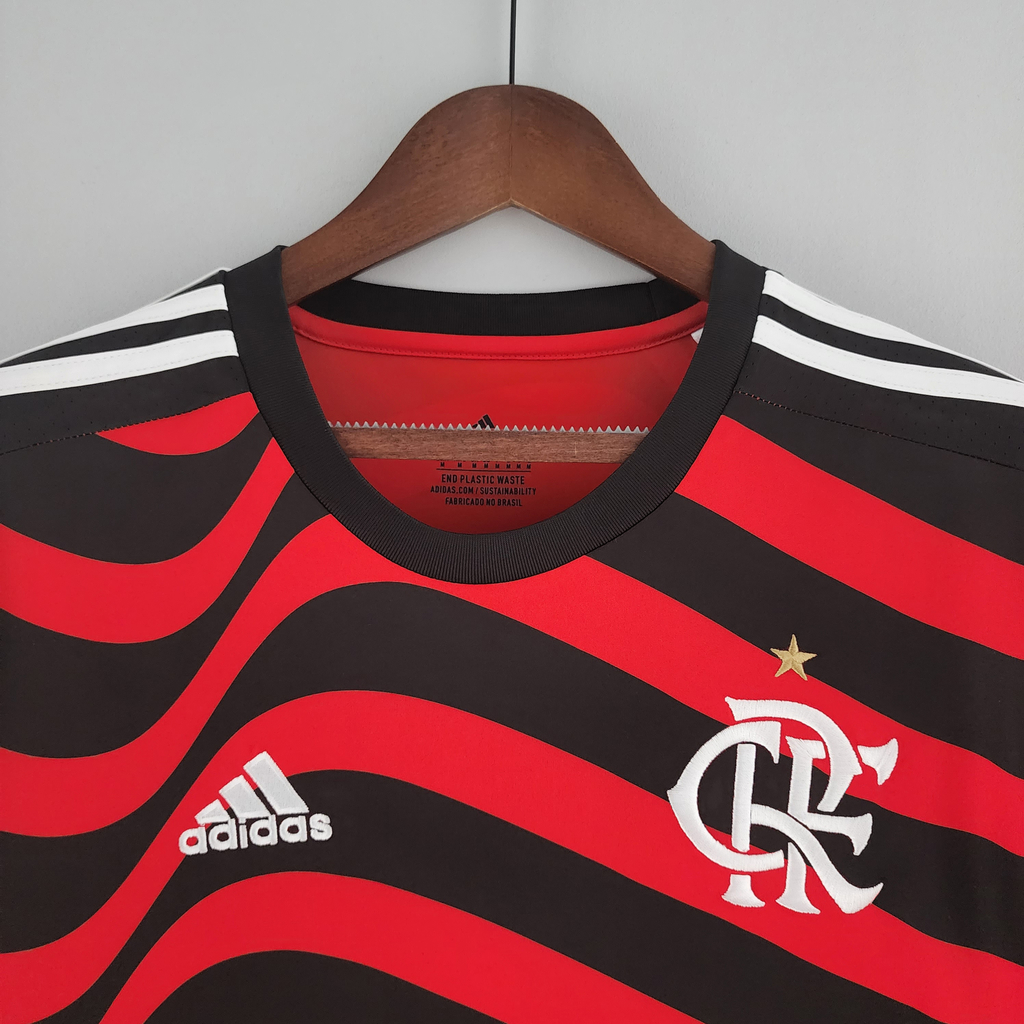 Camisa Flamengo III 22/23 Torcedor Adidas Masculina - Preto e Vermelho