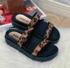 3170 Flatform Quiz Papete Animal Print Plataforma Feminino Preto