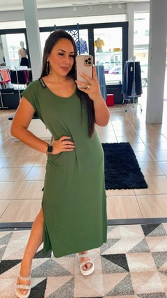 Vestido Malha Verde Militar - comprar online