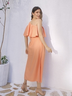 Vestido Midi Ombro Só - Pêssego - comprar online