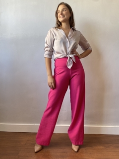 Calça Pantalona Básica Liocel - Rosa - loja online